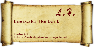 Leviczki Herbert névjegykártya